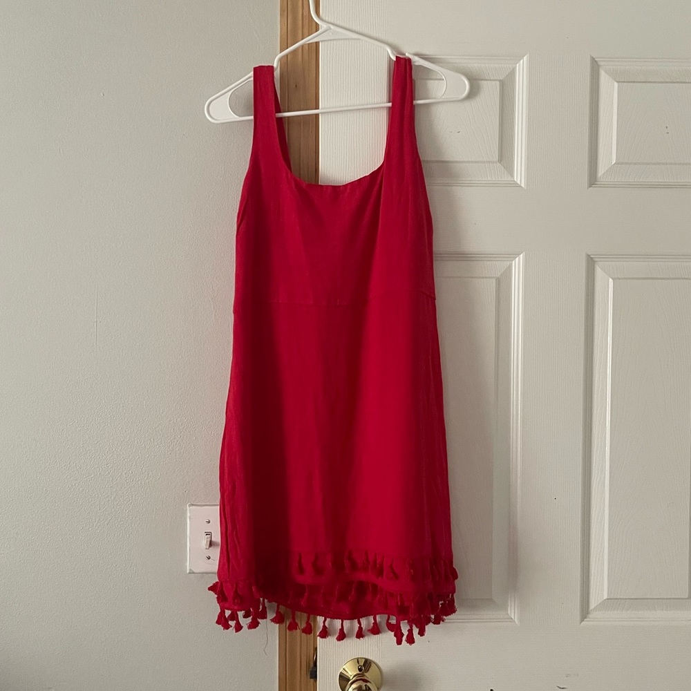 Red mini dress